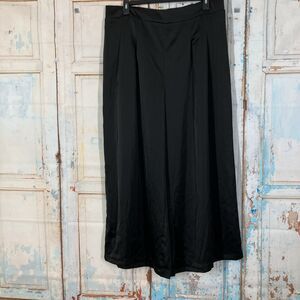 Nina Parker Women's Trendy Plus Size 2X Satin Wide-Leg Pants Black